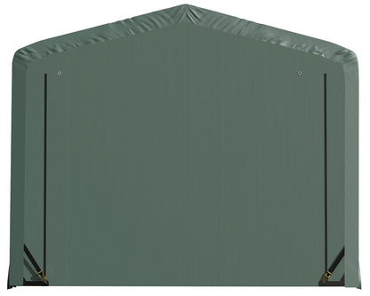 ShelterLogic ShelterTube Abri de garage et de stockage, 10' x 14' x 8', cadre en acier robuste, boîtier résistant au vent et à la neige, vert 10' x 14' x 8' 