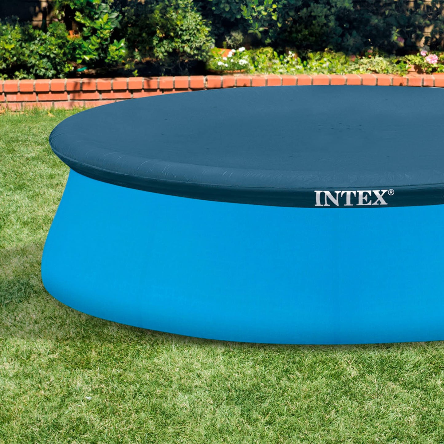 INTEX 28020E Intex 8-Foot Round Easy Set Pool Cover with rope tie and drain holes