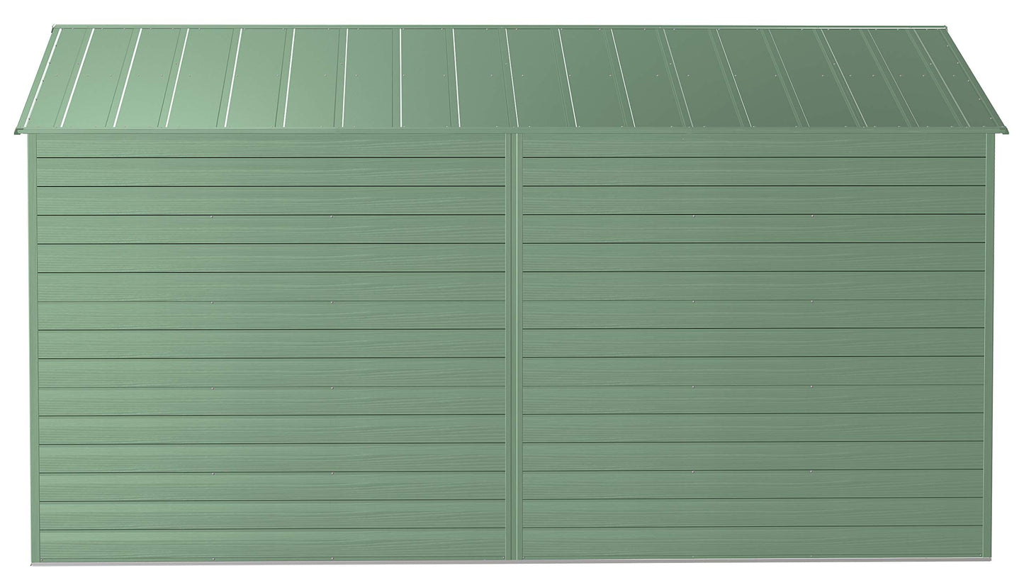 Arrow Shed Select 10' x 14' Outdoor Lockable Steel Storage Shed Building, Sage Green