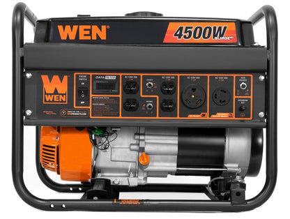 WEN GN4500 Commutateur de transfert 4500 W 212 cc et générateur portable prêt pour camping-car, conforme CARB, orange/noir 4500 W + carburant unique + démarrage à recul 