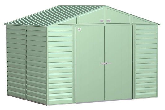 Arrow Shed Select 10' x 8' Outdoor Lockable Steel Storage Shed Building, Sage Green