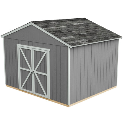 Handy Home Products Astoria 12x12 Do-It-Yourself Wooden Storage Shed Brown Without Floor