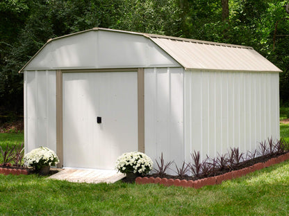 Arrow Shed LX1014 10 x 14 pi. Hangar de rangement en acier galvanisé taupe/coquille d'œuf de style grange 10 x 14 pi. 