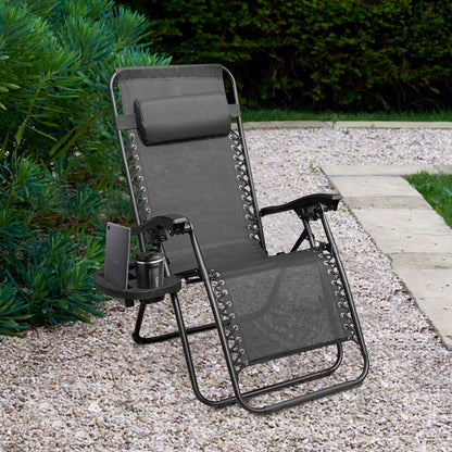 FDW Chaise de terrasse Mobilier d'extérieur Zero Gravity Chaise Patio Lounge Chaise de camping Lot de 2 inclinables réglables pliantes pour piscine côté camping cour plage Noir