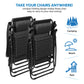 Zero Gravity Chairs Set of 2 Pool Lounge Chair Zero Gravity Recliner Zero Gravity Lounge Chair Antigravity Chairs Anti Gravity Chair Folding Reclining Camping Chair with Headrest by Naomi Home - Black Modern