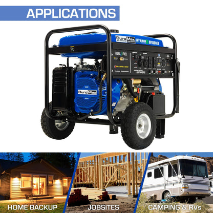 DuroMax XP8500EH Dual Fuel Portable Generator-8500 Watt Gas or Propane Powered with Electric Start