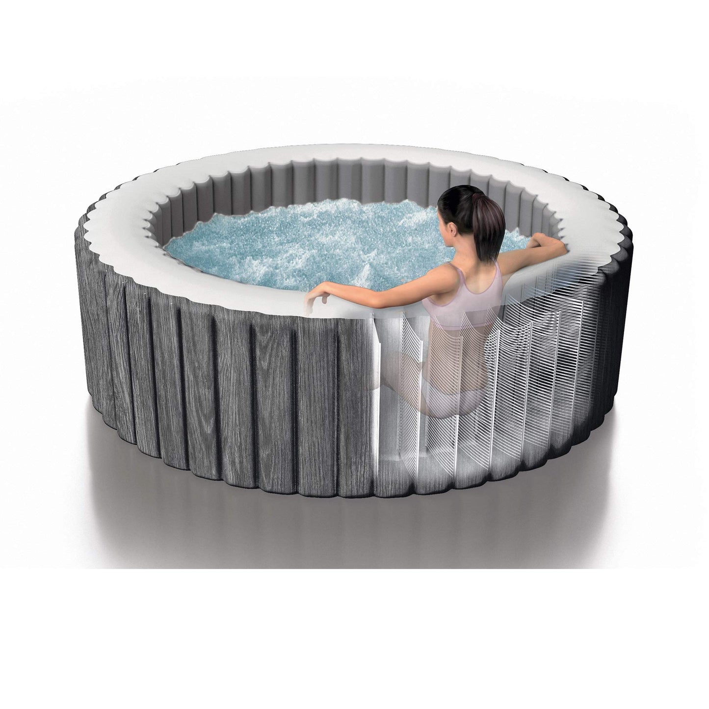 PureSpa™ Greywood Deluxe Inflatable Hot Tub Set - 4 Person