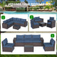ALAULM Patio Furniture Sets 6 Pieces Patio Sectional Outdoor Furniture Patio Sofa Chairs Set - Dark Blue