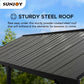Sunjoy Carport 12 ft. x 20 ft. Outdoor Gazebo Heavy Duty Garage Car Shelter with Powder-Coated Steel Roof and Frame by AutoCove, Gray and Dark Gray Gray/Dark Gray 12 x 20 ft.