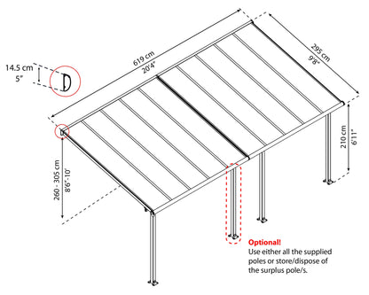 Palram - Canopia Olympia Patio Cover - 10' x 20' - Gray/Bronze 10’ x 20’