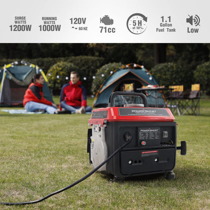 Générateur portatif à essence PowerSmart de 1 200 watts, ultraléger, conforme aux normes EPA et CARB 