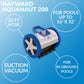 Hayward W3PHS21CST AquaNaut 200 Suction Pool Cleaner for In-Ground Pools up to 16 x 32 ft. (Automatic Pool Vacuum) 2-Wheel
