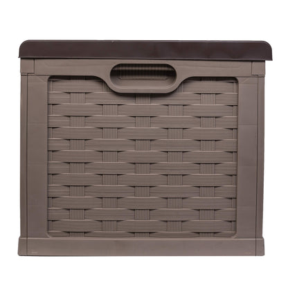 Starplast XXL Sit-On Rattan Style Storage Box: 167.5 Gallon Outdoor Plastic Bin, Weather & Water Resistant, 62.9 x 29.5 x 25 Inches, 2 Colors, 66-811 153 gallon Brown