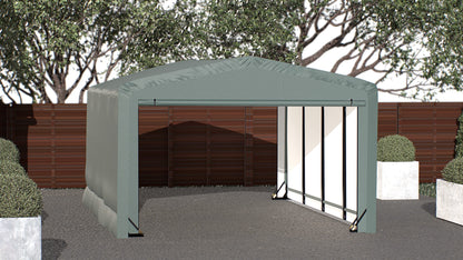 ShelterLogic ShelterTube Abri de garage et de stockage, 12' x 18' x 8', cadre en acier robuste, boîtier résistant au vent et à la neige, vert 12' x 18' x 8' 