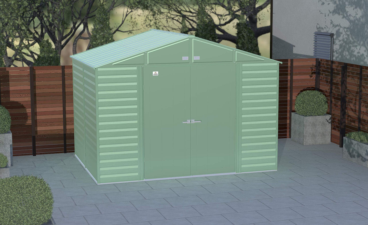 Arrow Shed Select Hangar de rangement extérieur verrouillable en acier, 10' x 8', vert sauge 