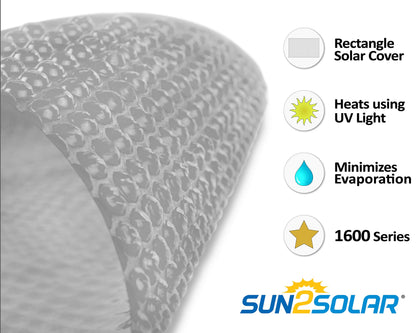 Sun2Solar Bleu Couverture solaire rectangulaire de 18 pieds par 40 pieds | Série 1600