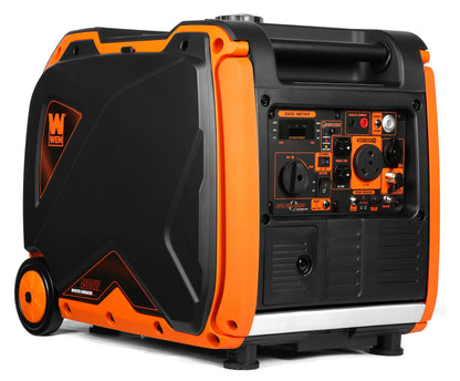 WEN DF452iX Générateur à onduleur portable à double carburant et démarrage électrique à distance super silencieux de 4 500 watts prêt pour les camping-cars 