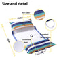 FindUWill Fabric Pool Hammock Floats, XL, 2Pack Inflatable Water Hammocks Floaties 4-in-1 (Saddle, Lounge Chair, Hammock, Drifter), Pool Float Lounger for Adults 01Rainbow&Kanagawa