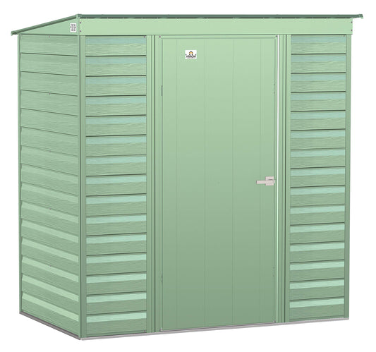 Arrow Shed Select 6' x 4' Outdoor Lockable Steel Storage Shed Building, Sage Green