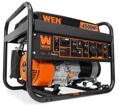 WEN GN4500 Commutateur de transfert 4500 W 212 cc et générateur portable prêt pour camping-car, conforme CARB, orange/noir 4500 W + carburant unique + démarrage à recul 