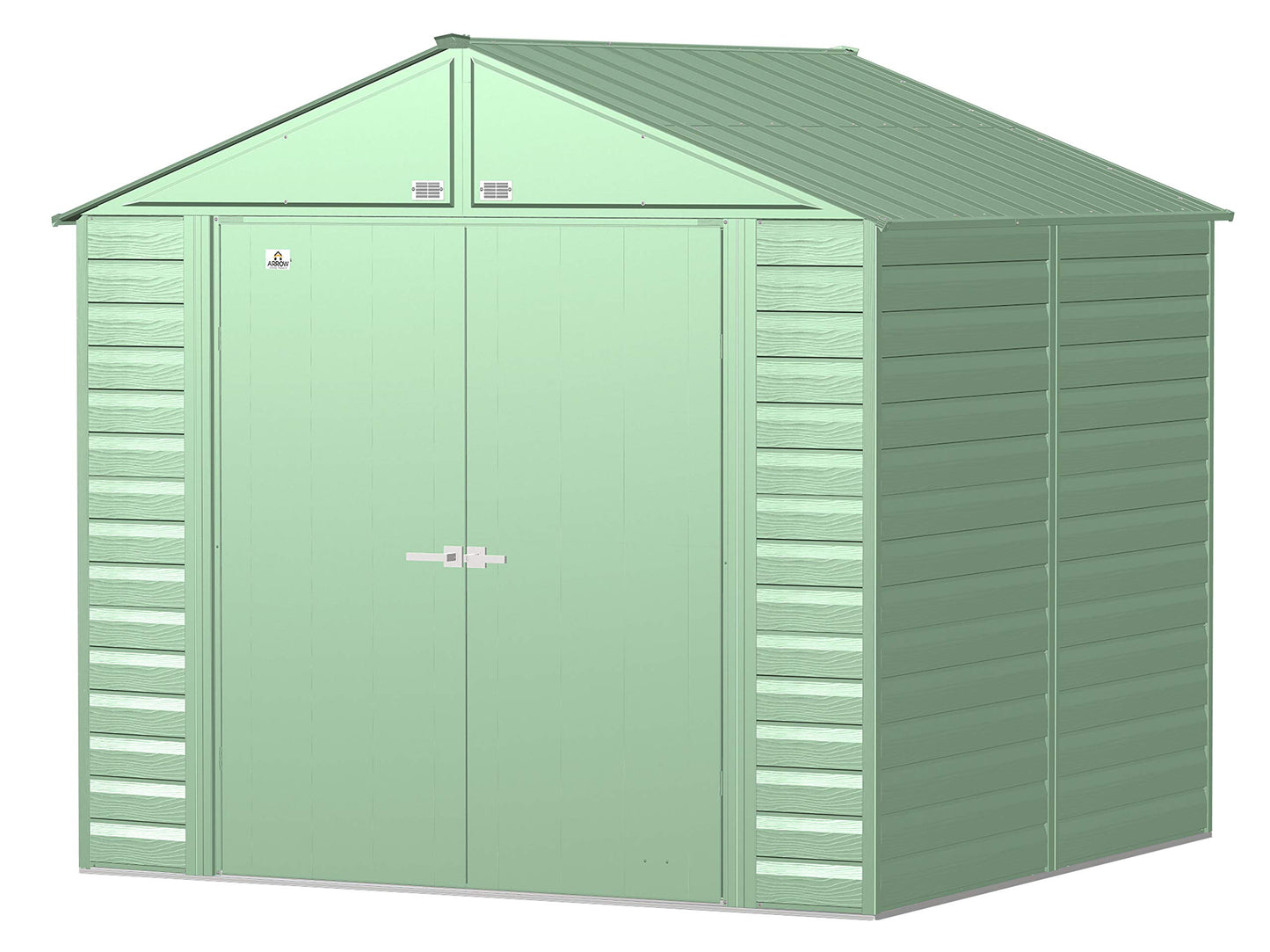 Arrow Shed Select 8' x 8' Outdoor Lockable Steel Storage Shed Building, Sage Green