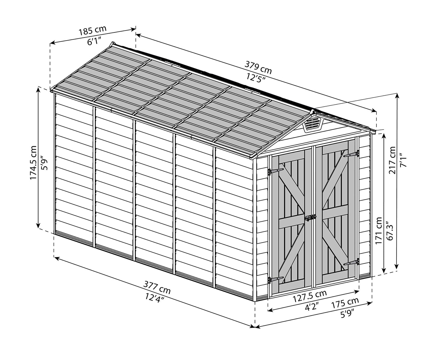 Palram - Canopia SkyLight 6' x 12' Storage Shed - Tan 6' x 12'