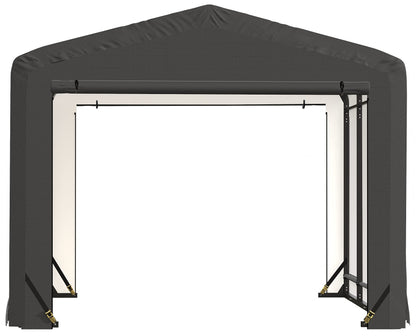 ShelterLogic ShelterTube Abri de garage et de stockage, 10' x 14' x 8', cadre en acier robuste, boîtier résistant au vent et à la neige, gris 10' x 14' x 8' 