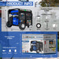 DuroMax XP13000EH Dual Fuel Portable Generator 13000 Watt Gas or Propane Powered Electric Start-Home Back Up, Blue/Gray 13,000-Watt Dual Fuel