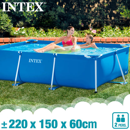 Intex Rectangular Frame Above Ground Pool, 14' 9" x 7' 3" x 33"