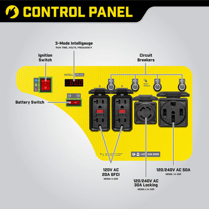 Champion Power Equipment 201004 Générateur portable 9375/7500 watts, démarrage à distance sans fil 7500 watts + démarrage sans fil + kit de roues 