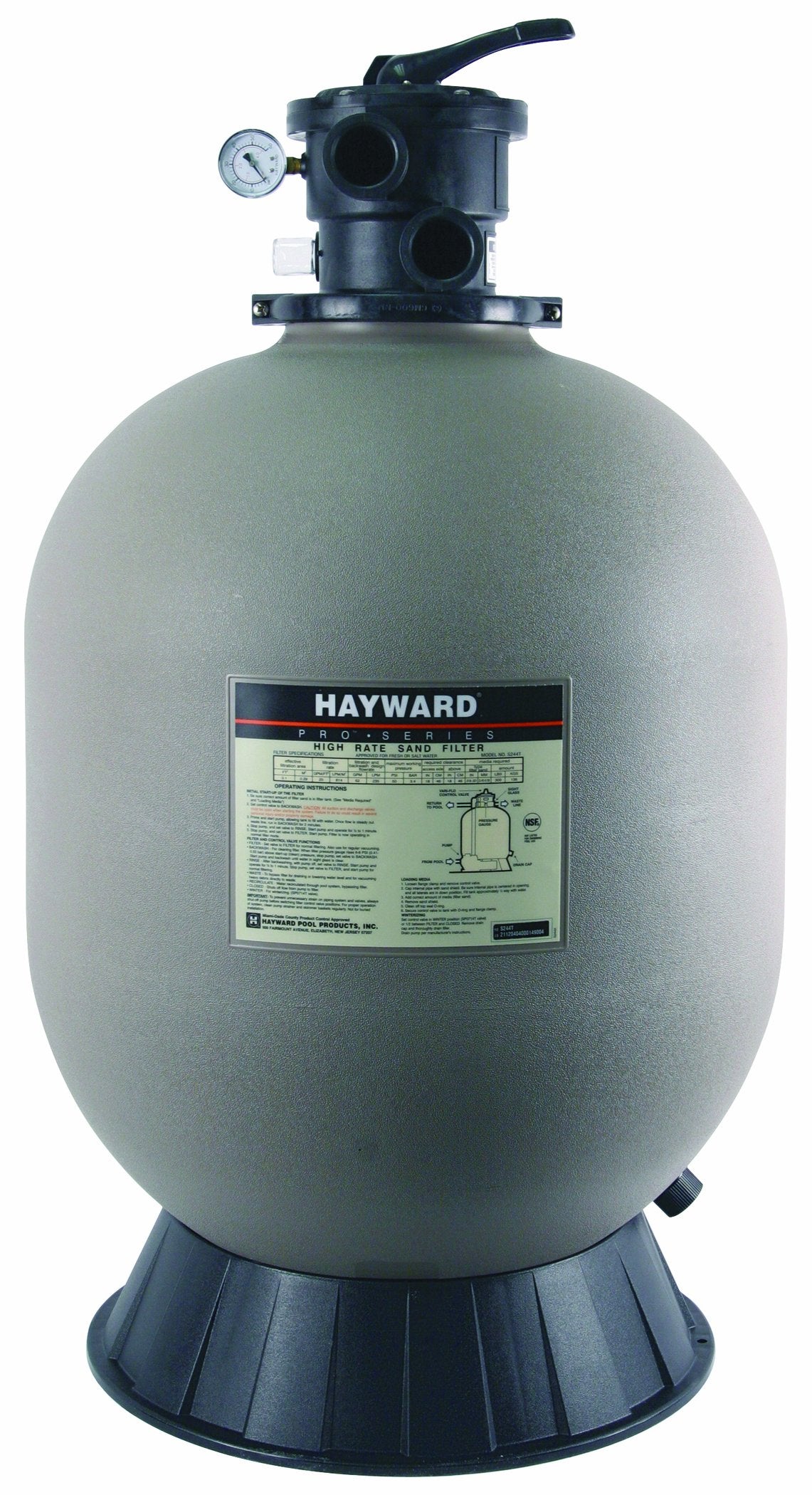Hayward S244T ProSeries Sand Filter, 24-Inch, Top-Mount 1.5 Inch Valve
