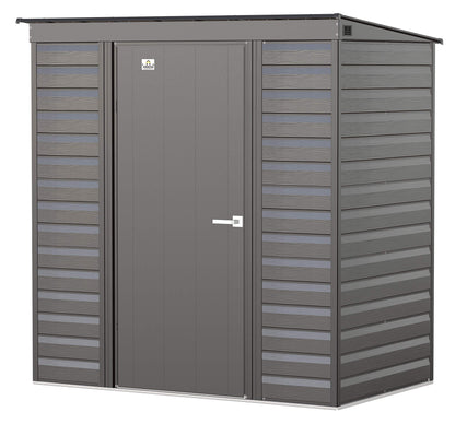 Arrow Shed Select 6' x 4' Outdoor Lockable Steel Storage Shed Building, Charcoal