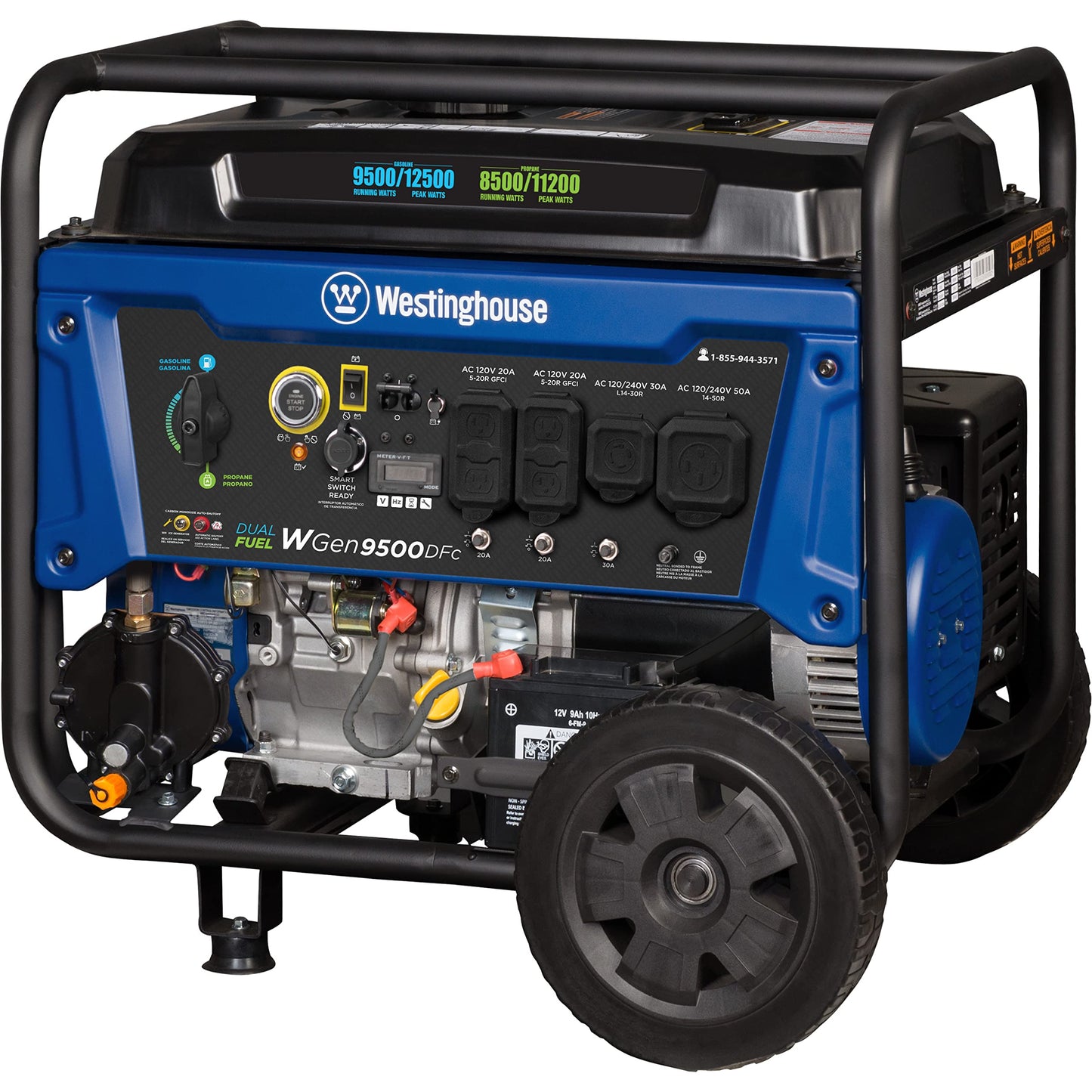 Westinghouse Outdoor Power Equipment 12500 Peak Watt Dual Fuel Home Backup Portable Generator with CO Sensor