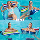 Jasonwell Inflatable Pool Hammock Float - 2 Pack Water Hammock Floaties Multi-Purpose (Saddle Lounge Chair Hammock Drifter) 4 in 1 Lake Beach Floating Loungers Swimming Pool Floats Toys for Adults Large stripe