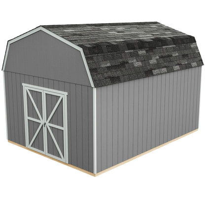 Handy Home Products Hudson 12x16 Do-it-Yourself Wooden Storage Shed Brown Without Floor