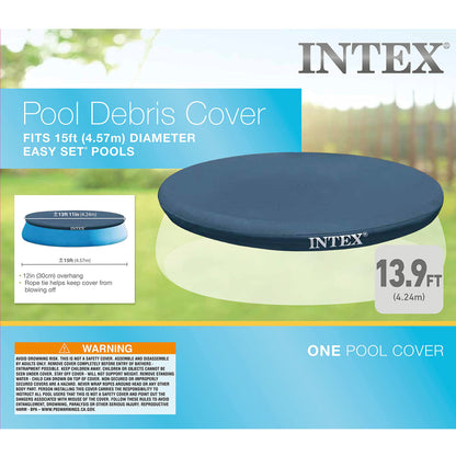 Intex N/AA 13' x 12" Easy Set Above Ground Rope Tie PVC Vinyl Pool Cover |, 1 Pack, Blue