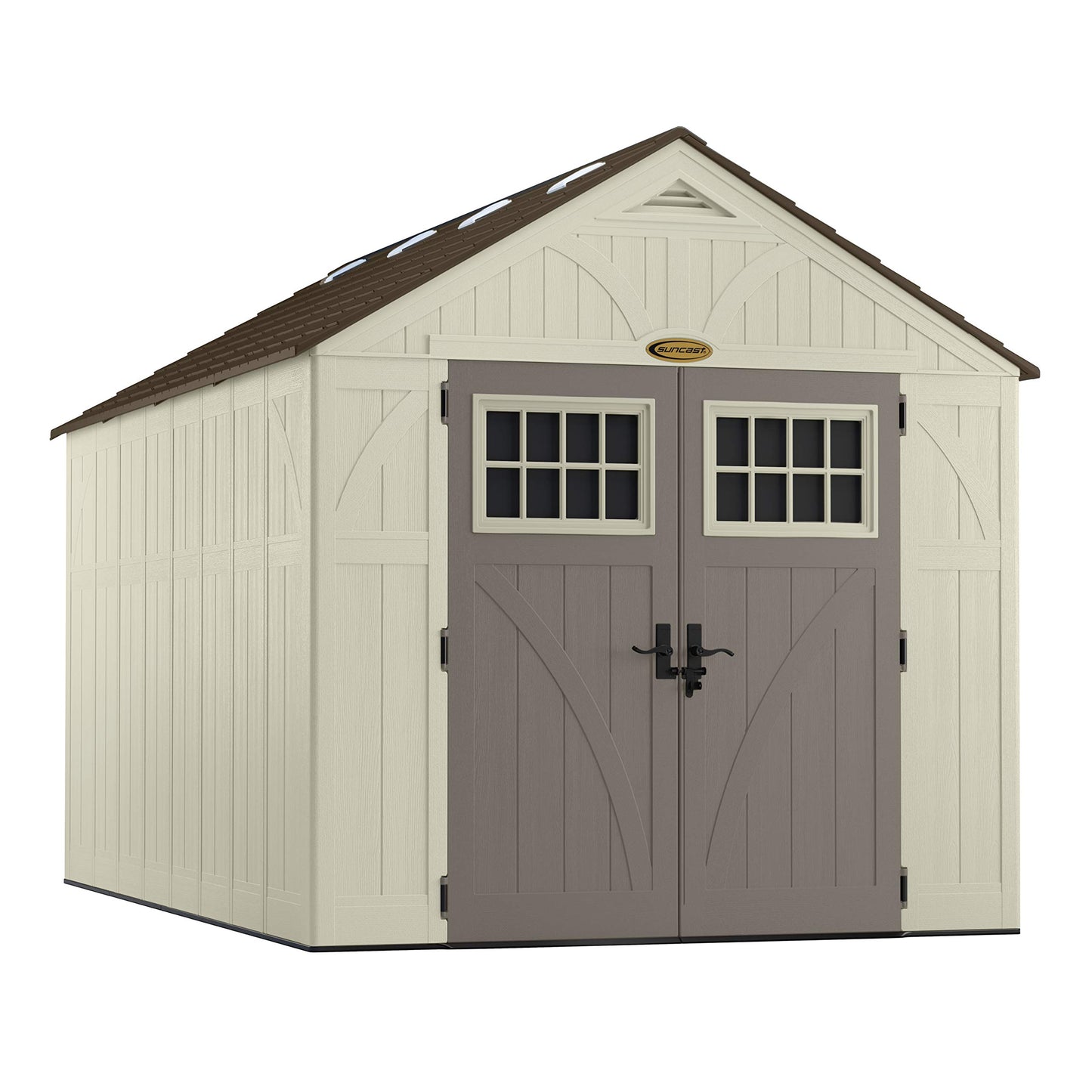 Suncast 13' x 8' Heavy-Duty Resin Tremont Storage Shed, Sand