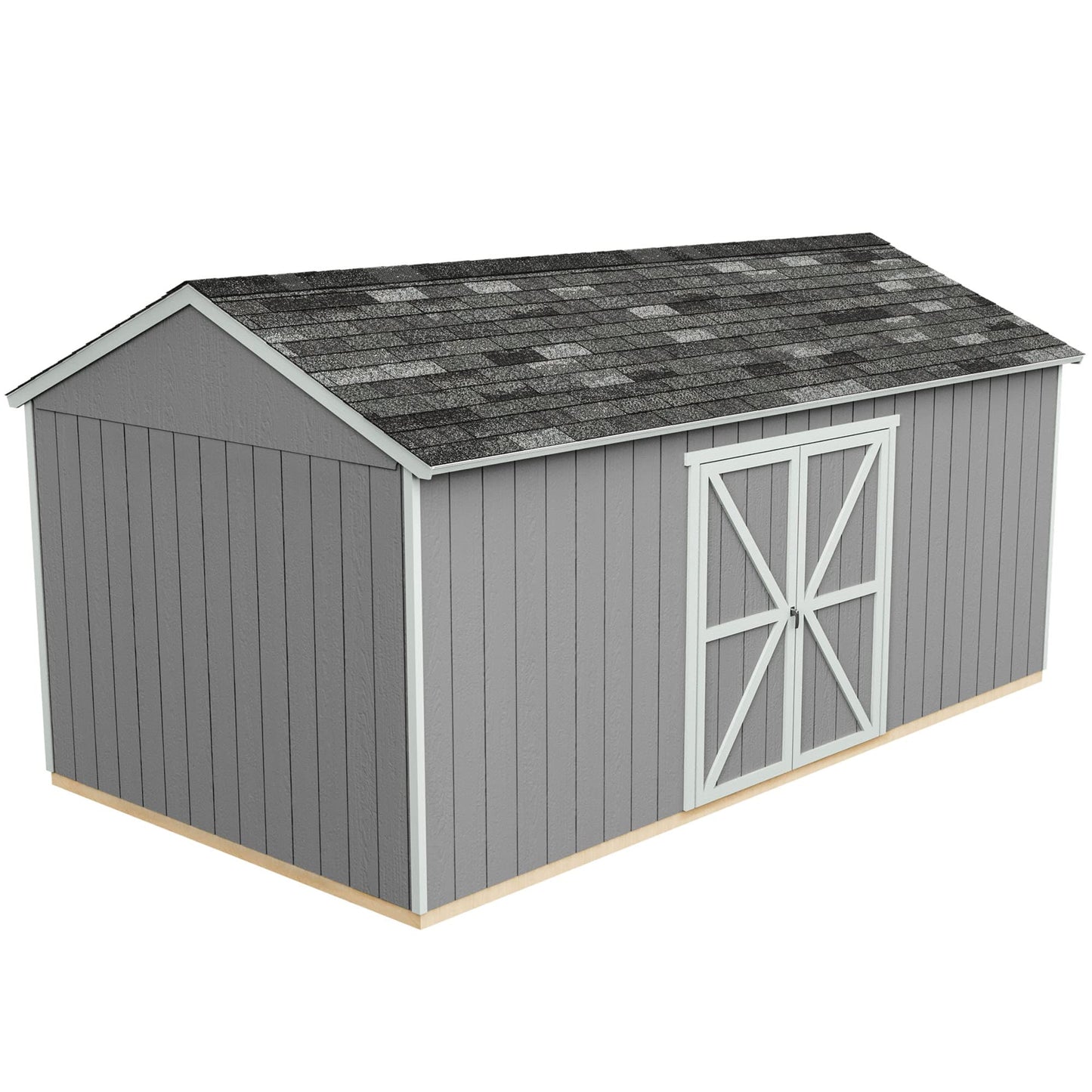 Handy Home Products Rookwood 10x18 Do-It-Yourself Wooden Storage Shed with Floor Brown