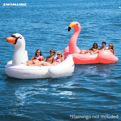 SWIMLINE Original Giant Ride On Inflatable Pool Float Lounge Series | Flotteurs W/jambes stables ailes grand gonflement ridable été plage natation fête grand radeau tube décoration Tan jouets pour enfants adultes cygne XL