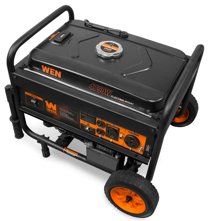 WEN 56475 Générateur portable de 4 750 watts avec démarrage électrique et kit de roues, jaune et noir 4 750 W + carburant unique + démarrage électrique 