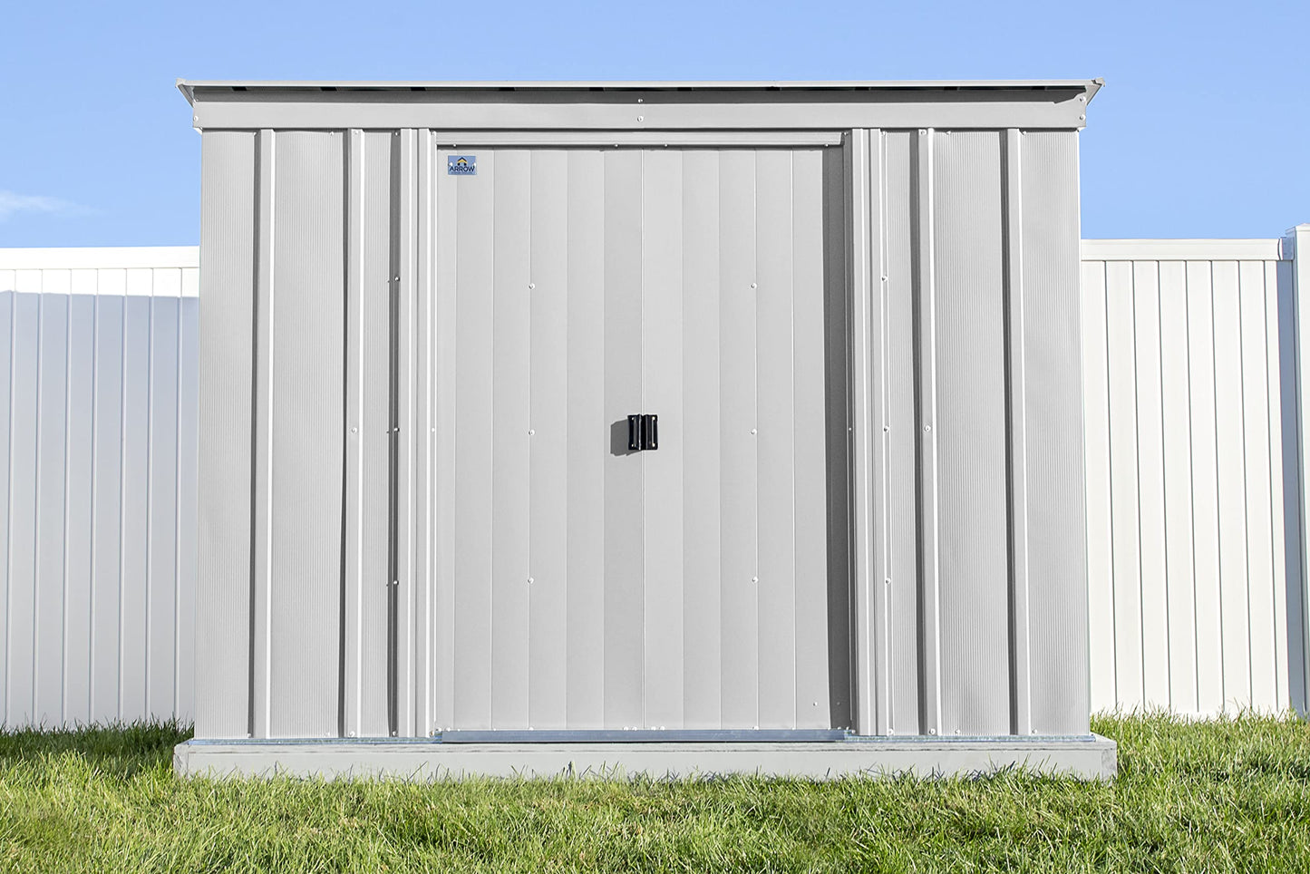 Arrow Shed Classic 8' x 4' Hangar de rangement extérieur cadenassable en acier, gris flûte 8' x 4' 