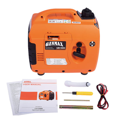 Générateur à onduleur portable GENMAX GM1200i avec moteur à essence Qltra-Silencieux de 1 200 W 