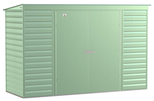 Arrow Shed Select 10' x 4' Outdoor Lockable Steel Storage Shed Building, Sage Green