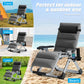 Zero Gravity Chair, Lawn Recliner, Reclining Patio Lounger Chair, Folding Portable Chaise with Detachable Soft Cushion, Cup Holder, Headrest Chair With Pad Zero Gravity Chair