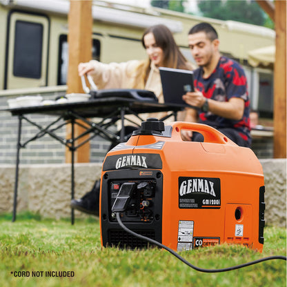 Générateur à onduleur portable GENMAX GM1200i avec moteur à essence Qltra-Silencieux de 1 200 W 