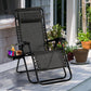 Goplus Zero Gravity Chair, Adjustable Folding Reclining Lounge Chair with Pillow and Cup Holder, Patio Lawn Recliner for Outdoor Pool Camp Yard (1, Grey) set of 1