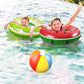 90shine 5PCS Fruit Pool Floats Watermelon Kiwi Orange Lemon Swimming Rings with 13.5" Beach Ball - Inflatable Tubes Floaties Toys for Kids Adults