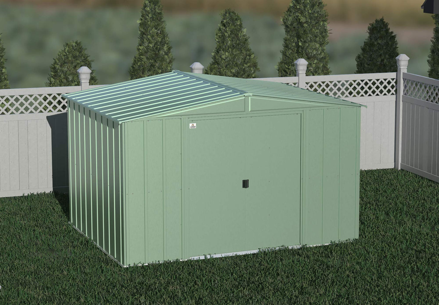 Arrow Shed Classic 10' x 8' Abri de rangement extérieur cadenassable en acier vert sauge 