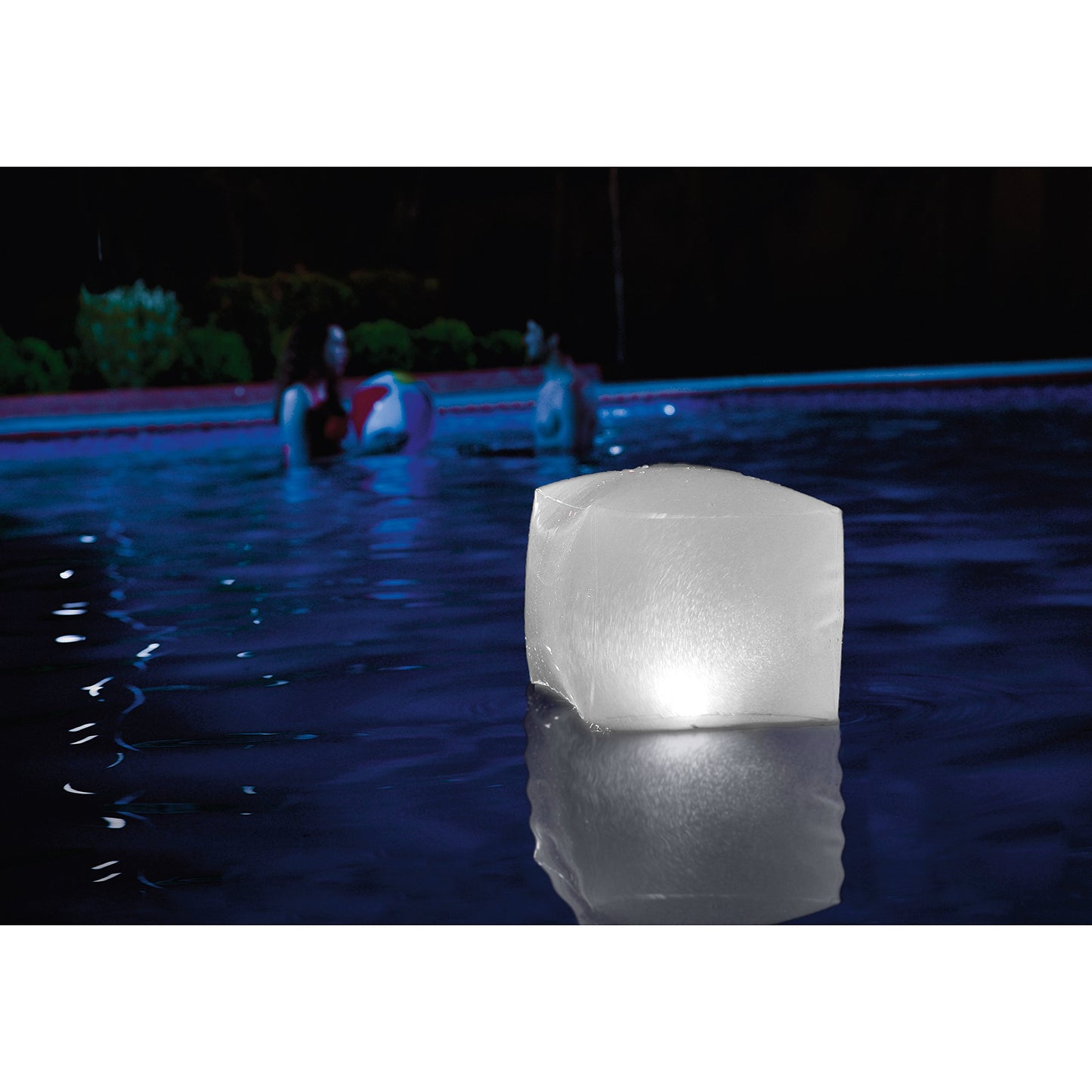 Intex Floating LED Inflatable Cube Light with Multi-Color Illumination, Battery Powered