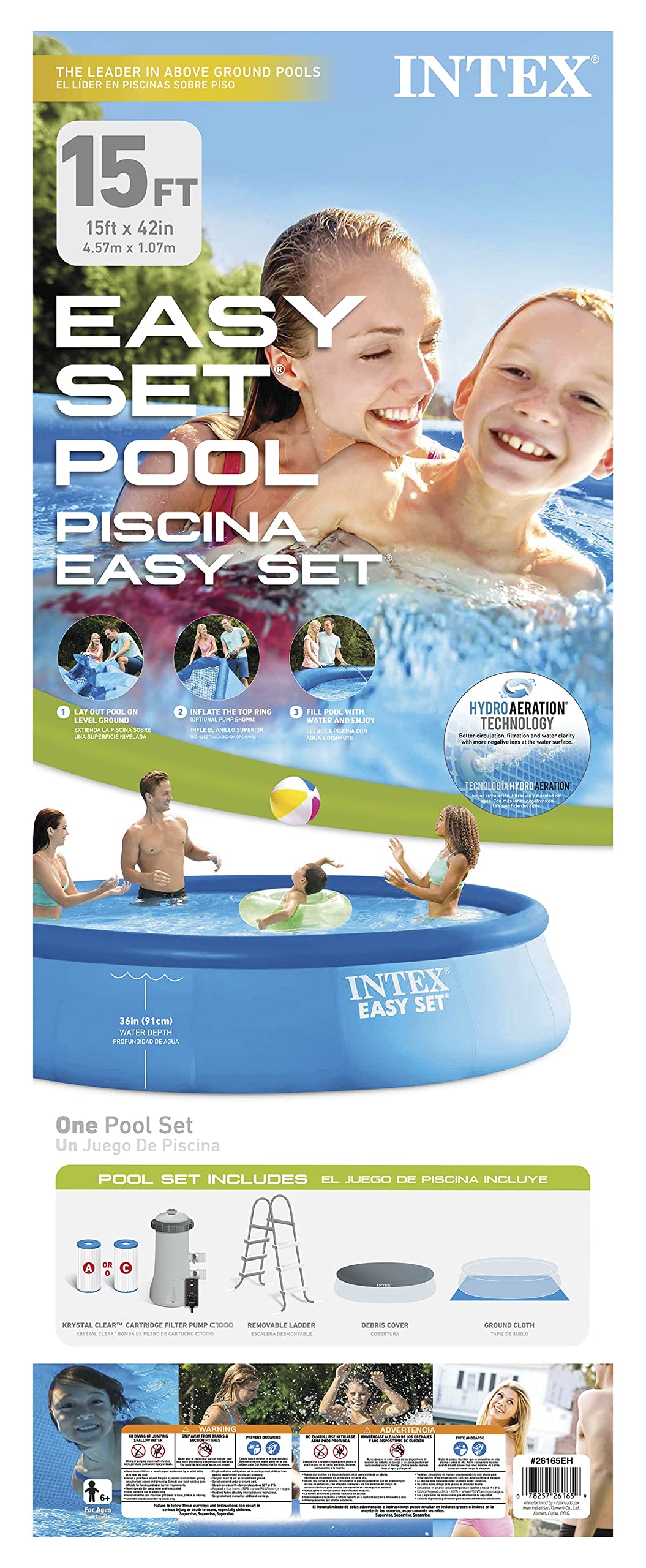 Intex Easy Set Pool with Accessories, 15' x 42"